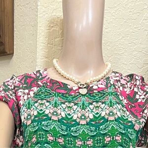 BCBGMaxAzria Pink and Green Floral Dress